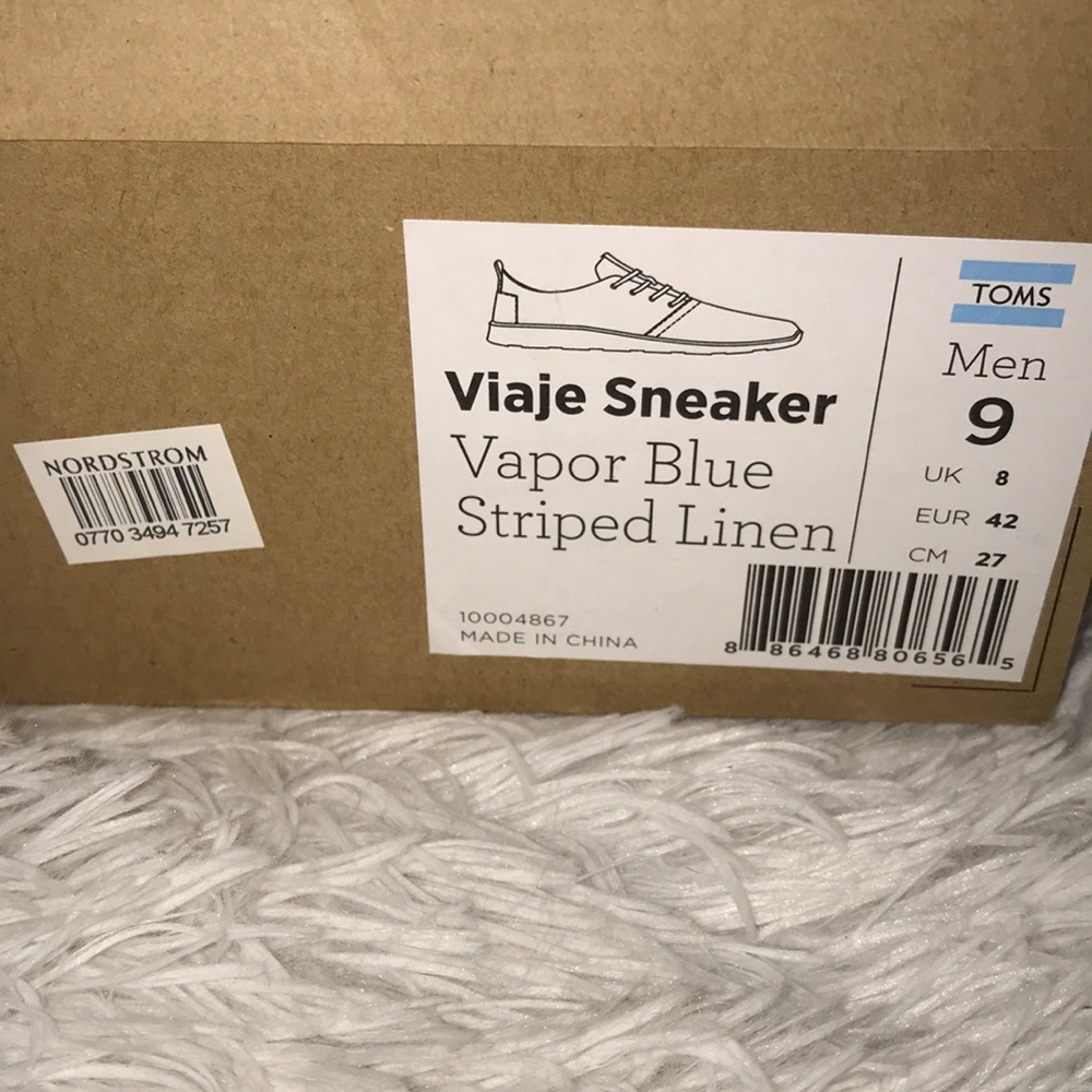 Vapor blue striped linen sneaker Toms - Picture 4 of 5